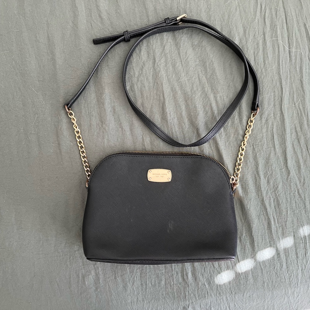 Michael Kors Black Leather Crossbody Bag